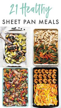 Is there anything better than making an entire meal on one pan? No there is not. I rounded up 21 healthy sheet pan recipes for you for super simple meals this week!