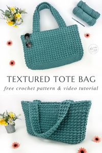 Embrace your creative side and crochet a Modern and Beautiful Tote Bag with this free textured pattern. This project is not only enjoyable but also results in a stylish accessory that you'll love to show off.