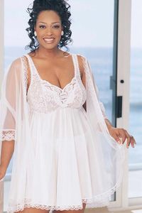 Plus Size Babydoll Peignoir Set