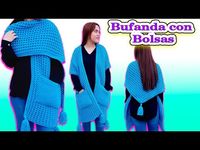 ¡La Bufanda con Bolsillos MÁS ELEGANTE de la Temporada! 😍 Tejida a Crochet, Fácil - YouTube