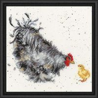 This mother hen and her baby chick are captured in a stunning watercolor-style portrait. Counted cross-stitch kit includes printed 14-ct. aida fabric, cotton floss, and needle. 10  10" (25 x 25cm). Imported from Europe. Size: 26x26cm.  Color: Multicolor.