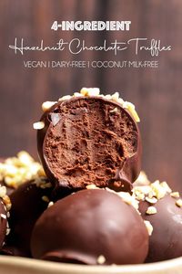 4-Ingredient Vegan Hazelnut Chocolate Truffles