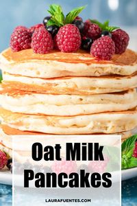 It’s possible to achieve that fluffy pancake texture we all crave when you use oat milk to make your pancake batter! Oat milk not only tastes delicious but its smooth and rich consistency is superb for pancakes!