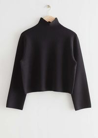 Boxy Turtleneck Knit Jumper - Black - & Other Stories LU