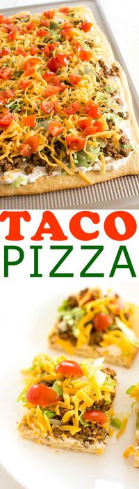 Taco Pizza Appetizer (w/crescent roll crust) | Kitchen Gidget