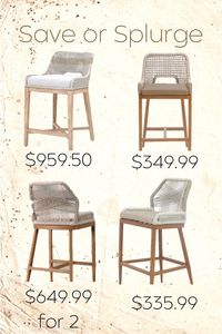 Save or splurge on these beutiful rattan bar stools. Bar stools can dramatically transform the look of a bar or a kitchen island.