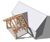 This 16′ wide x 12’ deep two bent timber frame shed plan features an 8/12 roof pitch. While the plan has an 8″ roof pitch by default we have added the dimensions for 3, 4, 5, 6, 7, 9, 10, 11, 12-inch roof pitches to allow you the option to choose. This size and shape is perfect for a small cabin, workshop or storage shed, and the plans are easily customizable to suit your specific needs.The plans are instant-download PDFs which print out on standard, 8-1/2” x 11” sheets, so you can save your blueprints neatly and safely in a binder. The set comes complete with a materials list, so you know the quantity and size of each member used to build your shed. It also includes dimensioned plans, bent and wall views, as well as 3-D framing views to give you a clear picture of the joinery. The 3-D vie