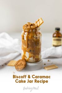 All the sweet treats you love, all in one jar - how delicious does that sound? Layer up our Biscoff & Caramac cake jar with vanilla sponge, dollops of Biscoff spread, and chunks of Caramac chocolate for good measure