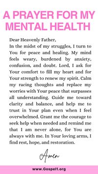 Seek solace and comfort with this 30 heartfelt prayer for mental health. Find peace, strength, and healing through faith and reflection. Click to see more prayers on mental health.