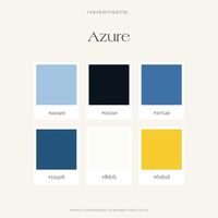 Colour Palette inspiration for your next branding design project, website design, interior design and procreate inspiration, based on the star signs. Colour Palette by Lioness Digital Marketing - #azure #blue #colourpalette #colourinspiration #brandcolours #designproject #design #colourpaletteinspo #inspo #pbluecolourpalette #yellow