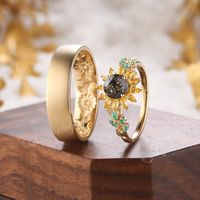 Nature Inspired Sunflower Design Couple Ring Black Rutilated Quartz Engagement Ring Gold Leaf Wedding Band Promise Rings For Women and Men Link to the Women's ring: https://www.etsy.com/listing/1551293759/nature-inspired-black-rutilated-quartz?click_key= Link to the Women's ring set: https://www.etsy.com/listing/1539981626/nature-inspired-back-rutilated-quartz?click_key= Link to the Men's wedding band: https://www.etsy.com/listing/1712316467/nature-sunflower-inspired-design-mens?click_key= ITEM