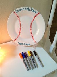 Plate for everyone to sign . . . With a sharpie, then bake at 350 for 30 min!