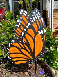 Beautifully Hand Painted Metal Monarch Butterfly that is a perfect addition to your home decor!