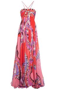 EMILIO PUCCI Embellished Printed Silk-Chiffon Maxi Dress. #emiliopucci #cloth #dress