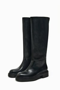 FLAT KNEE-HIGH BOOTS - Black | ZARA United Kingdom