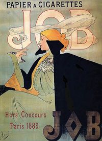 Job cigarette paper advert | France, 1889 | illustration by Jane Atché