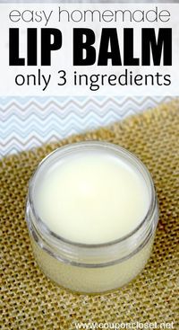 3 ingredient Homemade Lip Balm Recipe - this is very easy to make!