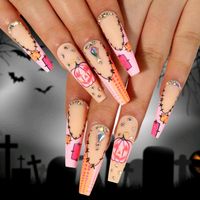 High Quality Halloween Themed Matte Press On Nails Sticky Tape Is Included I Use Nail Glue Or Gel Glue And Cure Them Under A Uv Light And Then Add A Top Coat.