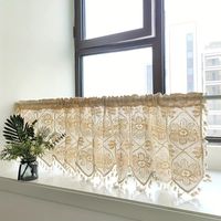 Rod Pocket Retro Hollow Crochet Short Curtain Valance Small - Temu