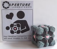 Weighted Companion Cube Amigurumi by MiaHandcrafter on DeviantArt