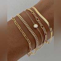 Material: Gold Plated Stainless Steel Length: 7.5"-8.9" 5pc Bracelet Set Tarnish Free Hypoallergenic Top Rated Seller Quick Shipper Open To Offers 4000+ Listings Sold