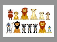 Lion King Pixel People Character Cross Stitch PDF PATTERN ONLY