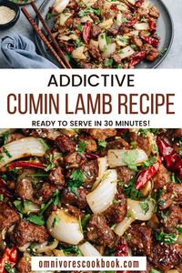 This cumin lamb recipe has bold flavors and crispy lamb, plus it features onion, garlic, and cilantro to round out the dish. The pieces of lamb are crispy on the exterior and buttery soft on the inside, it practically melts in your mouth. Make this cumin lamb recipe and you'll be glad you did!