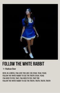 minimal polaroid song poster for follow the white rabbit by madison beer