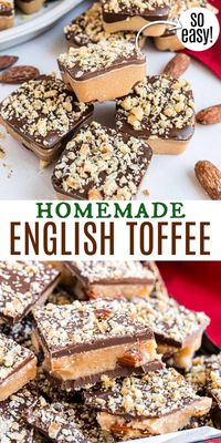 English Toffee is a classic holiday candy that’s buttery, nutty, and rich thanks to a combination of almonds, walnuts, and milk chocolate. Make it in a brownie bite pan to get the cutest toffee bites—perfect for gifting!