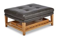 Hauser Leather Cocktail Ottoman | Modern Ottoman | Apt2B