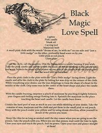 Black Magic Love Spell, Book of Shadows Pages, BOS, Wiccan, Witchcraft, Magick