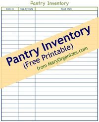 Pantry Inventory Free Printable