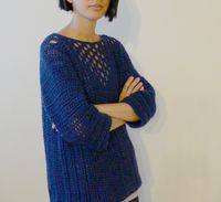 Sideways Reimagined - free crochet sweater pattern at Genuine Mudpie.