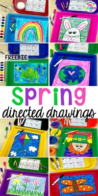 Spring directed drawings and how to use them in your preschool, pre-k, and kindergarten classroom. These are made with simple shapes to make it easy for early childhood students.