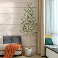 DR.Planzen 7FT Tall Faux Olive Tree with Fruits and Wood Branches, Potted Artificial Olive Plants, 12 lb - Walmart.com