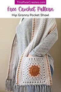 How to Crochet the Hip Granny Pocket Shawl - This Pixie Creates