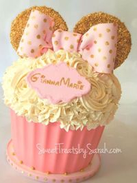 minnie mouse pink gold cakes ideas