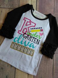 Girls Kindergarten Diva Back to School Shirt First day of Kindergarten Shirt First Day of School Shi