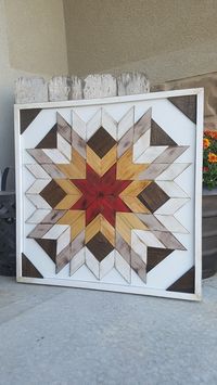 PATCHWORK WOOD DECORATIVE WALL ART  SIZE: 2x2' This was such a fun Piece