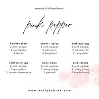 Diffuser blends using Pink Pepper Essential Oil