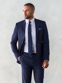 Stretch Wool True Navy Suit | The Black Tux