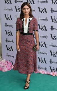 Jenna Coleman in Louis Vuitton at the V&A Summer Party at Victoria and Albert Museum in London on June 22, 2016.