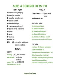 #sims #sims4 #sims4cheats #sims4letsplay #sims4keys #sims4hotkeys #sims4controls #sims4controlkeys #sims4hacks #sapphyscozycorner