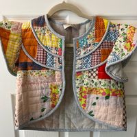 Sea Ny Women’s Patchwork Vest Multi Color Size S (Sample) Great New Condition (Never Worn) Brand Tag Attached Multi Colored Patchwork Design