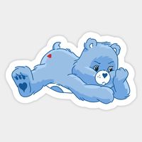 Grumpy bear from care bears lying down and pouting -- Choose from our vast selection of stickers to match with your favorite design to make the perfect customized sticker/decal. Perfect to put on water bottles, laptops, hard hats, and car windows. Everything from favorite TV show stickers to funny stickers. For men, women, boys, and girls.