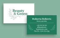 Simple Beauty & Care Leaves Salon Business Card