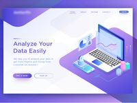 Hi , today I created header for landing page with some exploration using isometric illustration , I use color of @Netguru . Hope you like it and feel free to give a feedback :D  Thank you