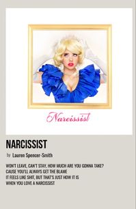 minimal polaroid song poster for narcissist by lauren spencer-smith