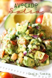 Avocado Salsa... this stuff is a crowd favorite wherever it goes! It is SO delicious!