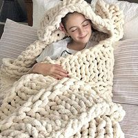 Amazon.com: eccbox Chunky Knit Throw Blanket Bulky Soft Cable Knitted Chenille Blankets Boho Bed Sofa Home Decor Gift (47inx60in, Dark Grey): Home & Kitchen